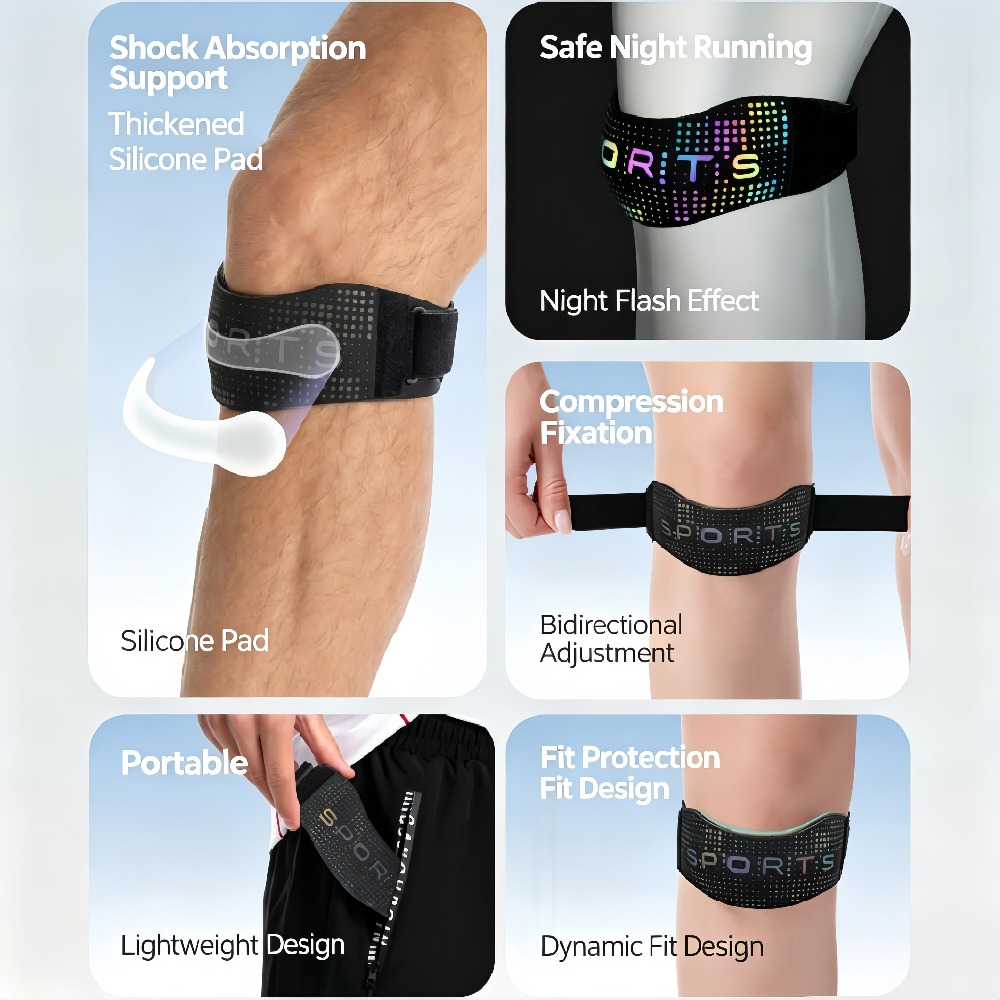 1/2개 반사형 슬개골 힘줄 지지 스트랩(실리콘 패드  - Knee Brace Badminton 리뷰 및 가격